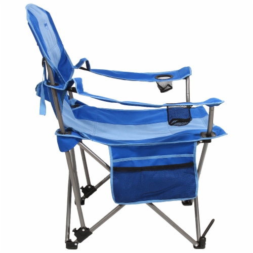 Kamp Rite Folding Camp Chair w 2 Cupholders Detachable Footrest