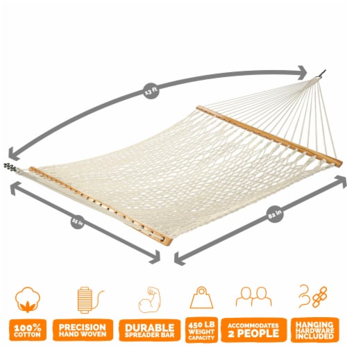 Castaway Hammock Cotton Rope Large Perspective: top