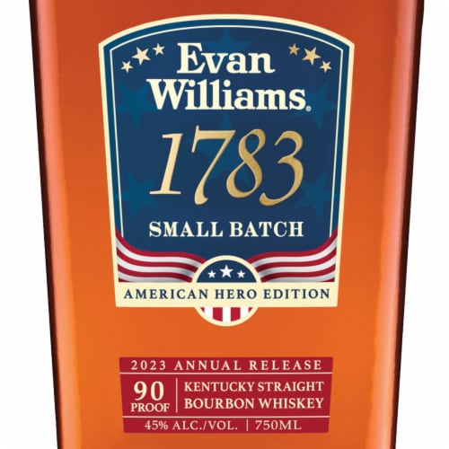 Evan Williams Aged 6 Years 1783 Small Batch American Hero Edition Straight Bourbon Whiskey Perspective: top