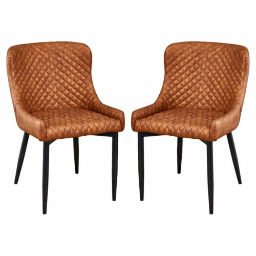 Leather tufted on sale dining chairs