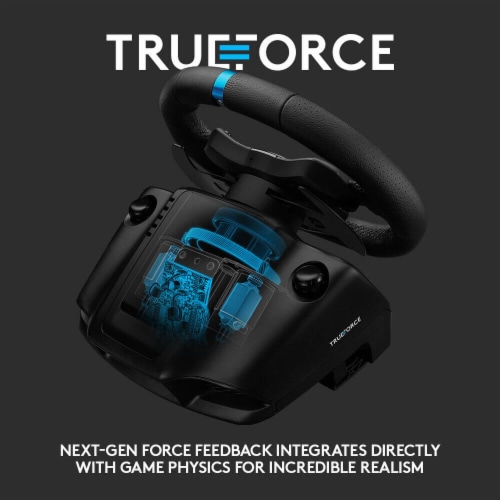 Logitech 941000147 G923 Trueforce Sim Racing Wheel and Pedals for PC, PS4, and PS5 Perspective: top