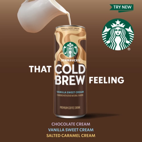 Starbucks® Premium Vanilla Sweet Cream Cold Brew Iced Coffee Can Perspective: top
