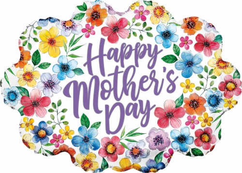 Classic Flowers Mother's Day Oversized Helium Filled Balloon Perspective: top