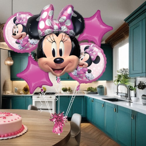 Minnie Mouse Helium Filled Balloon Bouquet Perspective: top