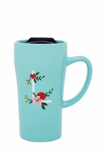 PMI Worldwide Monogram Latte Mug - Blue Perspective: top