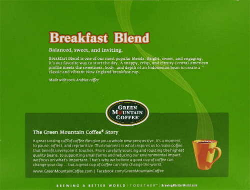 Green Mountain Coffee Breakfast Blend K-Cup Pods Perspective: top