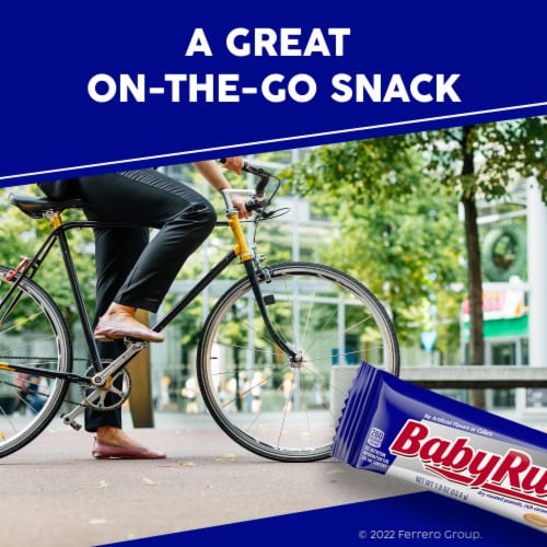 Baby Ruth Chocolatey, Peanut, Caramel, Nougat, Full Size Candy Bar, 1.9 oz Perspective: top