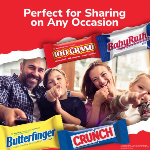 Butterfinger CRUNCH and Baby Ruth Assorted Minis Chocolate Candy Bars White Elephant Gifts Perspective: top