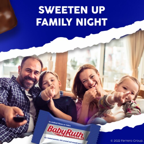 Baby Ruth, Chocolatey, Peanut Caramel Minis Candy Bars, Resealable Share-Size Bag, 9.6 oz Perspective: top