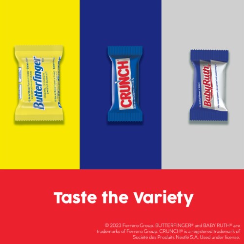 Butterfinger CRUNCH and Baby Ruth Monster Boo Box Assorted Mini Size Chocolate Candy Bars Perspective: top