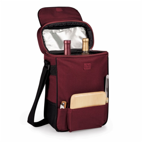 Duet Wine & Cheese Tote, Burgundy Perspective: top