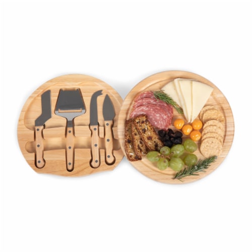 Circo Cheese Cutting Board & Tools Set, Rubberwood Perspective: top