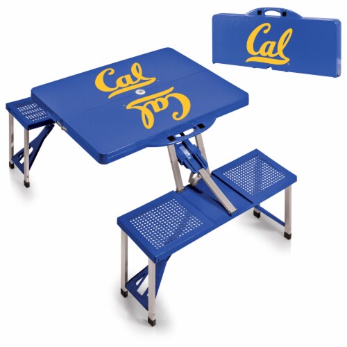 Cal Bears - Picnic Table Portable Folding Table with Seats Perspective: top