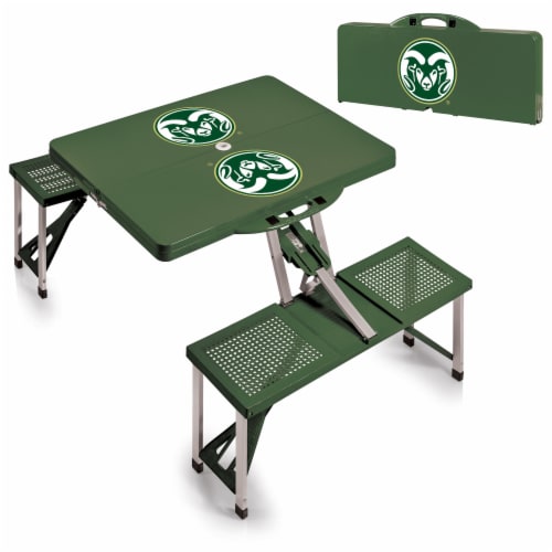 Colorado State Rams - Picnic Table Portable Folding Table with Seats Perspective: top