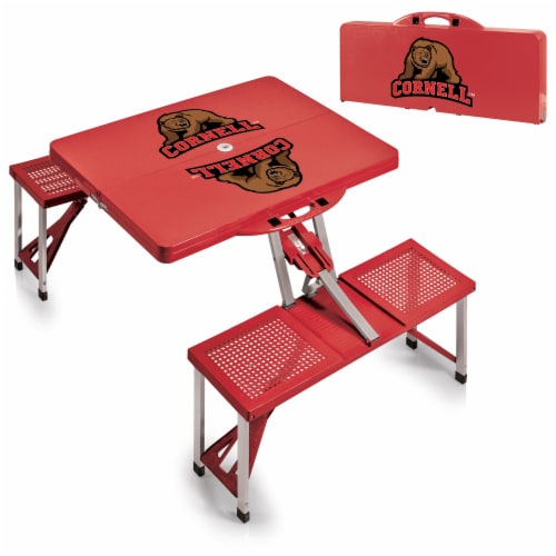 Cornell Big Red - Picnic Table Portable Folding Table with Seats Perspective: top