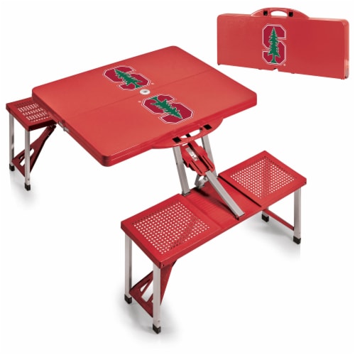 Stanford Cardinal - Picnic Table Portable Folding Table with Seats Perspective: top
