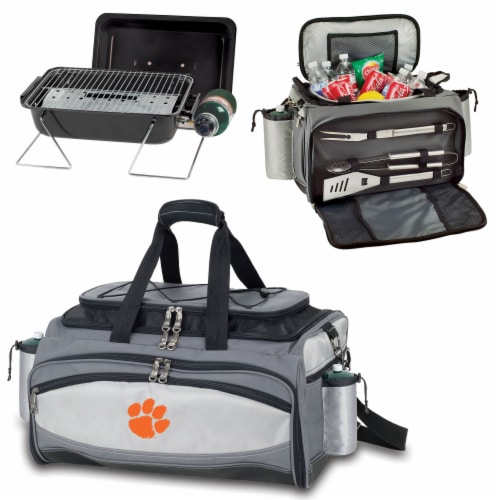 Clemson Tigers - Vulcan Portable Propane Grill & Cooler Tote Perspective: top