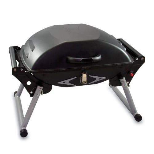Portagrillo Portable Propane BBQ Grill, Black with Gray Accents Perspective: top