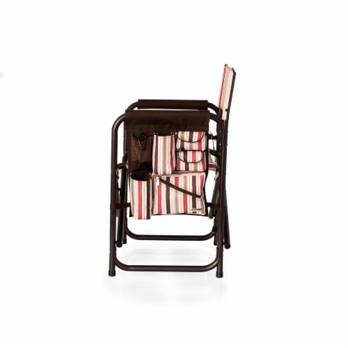 Sports Chair, Moka Collection - Brown with Beige & Red Accents Perspective: top