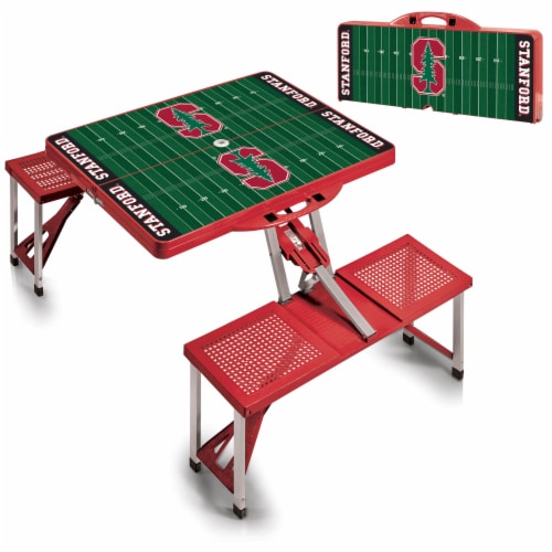 Stanford Cardinal - Picnic Table Portable Folding Table with Seats Perspective: top