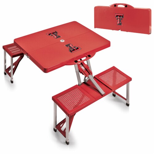 Texas Tech Red Raiders - Picnic Table Portable Folding Table with Seats Perspective: top