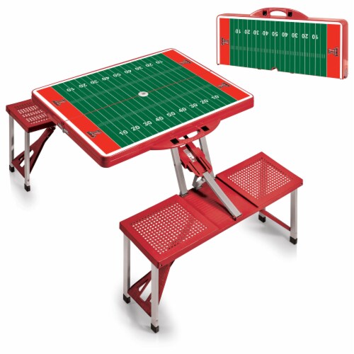 Texas Tech Red Raiders - Picnic Table Portable Folding Table with Seats Perspective: top