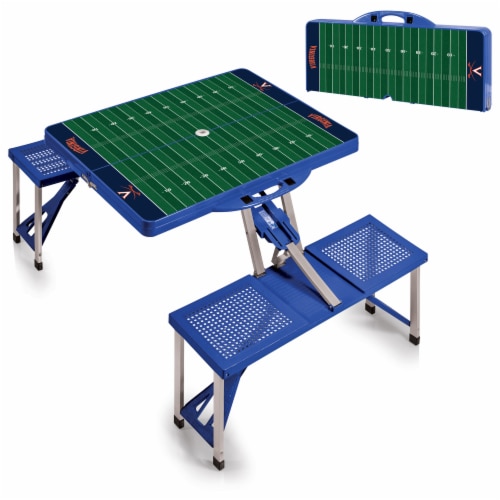 Virginia Cavaliers - Picnic Table Portable Folding Table with Seats Perspective: top