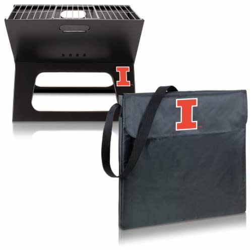 Illinois Fighting Illini - X-Grill Portable Charcoal BBQ Grill Perspective: top