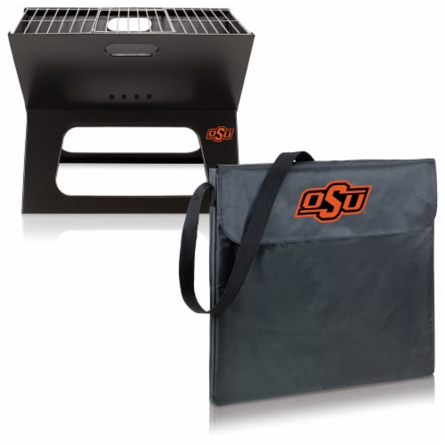 Oklahoma State Cowboys - X-Grill Portable Charcoal BBQ Grill Perspective: top