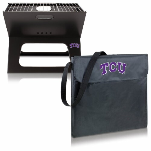 TCU Horned Frogs - X-Grill Portable Charcoal BBQ Grill Perspective: top