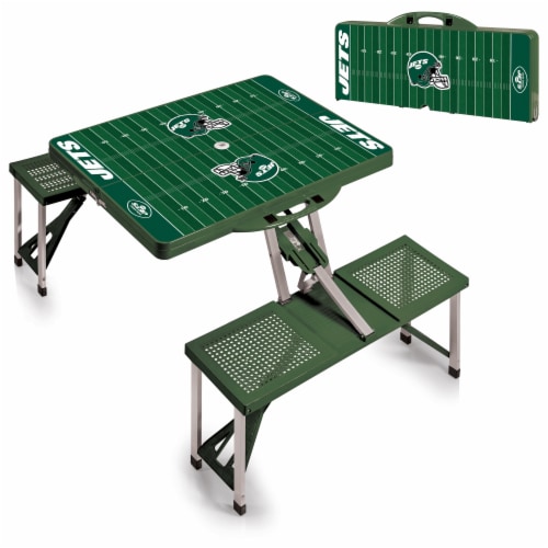 New York Jets - Picnic Table Portable Folding Table with Seats Perspective: top