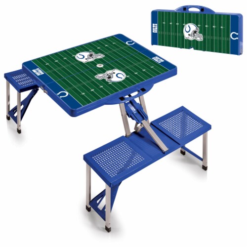 Indianapolis Colts - Picnic Table Portable Folding Table with Seats Perspective: top