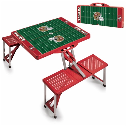 San Francisco 49ers - Picnic Table Portable Folding Table with Seats Perspective: top