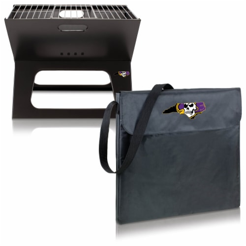 East Carolina Pirates - X-Grill Portable Charcoal BBQ Grill Perspective: top