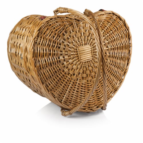 Heart Picnic Basket, Antique White Perspective: top