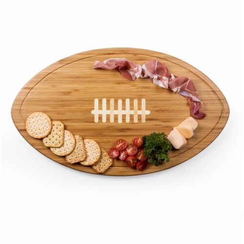 Kickoff Football Cutting Board & Serving Tray, Bamboo Perspective: top