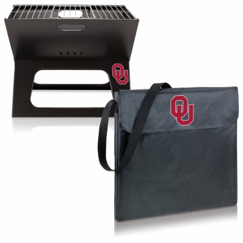 Oklahoma Sooners - X-Grill Portable Charcoal BBQ Grill Perspective: top
