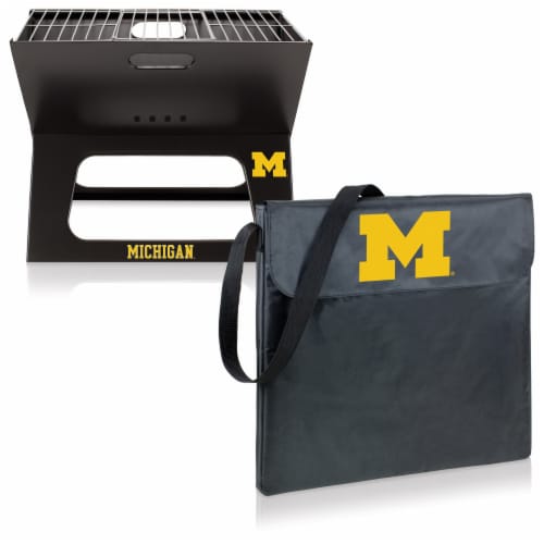 Michigan Wolverines - X-Grill Portable Charcoal BBQ Grill Perspective: top