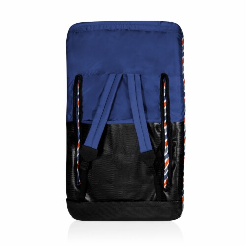 Ventura Portable Reclining Stadium Seat, Navy Blue, Orange, & Gray Pattern Perspective: top