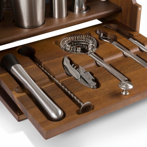 Madison Acacia Tabletop Bar Set, Acacia Wood Perspective: top