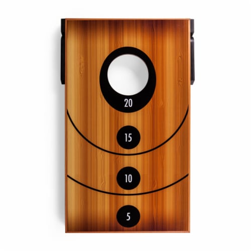 Mini Bean Bag Throw Game, Wood Grain Perspective: top