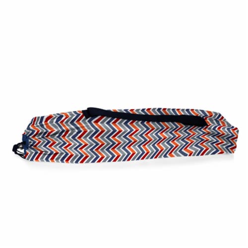 Tranquility Portable Beach Chair, Vibe Collection - Navy Blue, Orange, & Gray Pattern Perspective: top