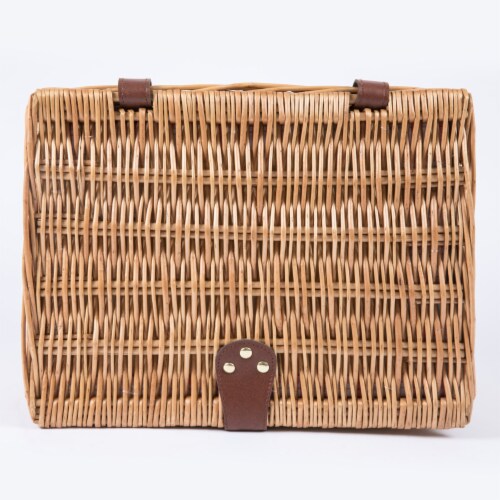 Catalina Picnic Basket, Red & White Plaid Pattern Perspective: top