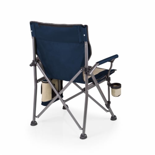 Outlander Folding Camp Chair with Cooler, Navy Blue Perspective: top