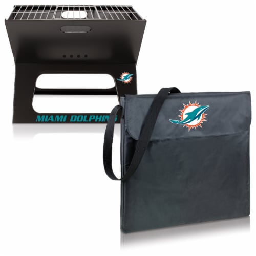 Miami Dolphins - X-Grill Portable Charcoal BBQ Grill Perspective: top