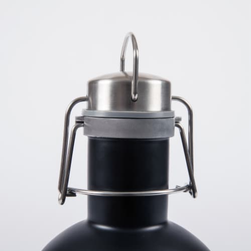 Stainless Steel 64 oz. Growler, Matte Black Perspective: top