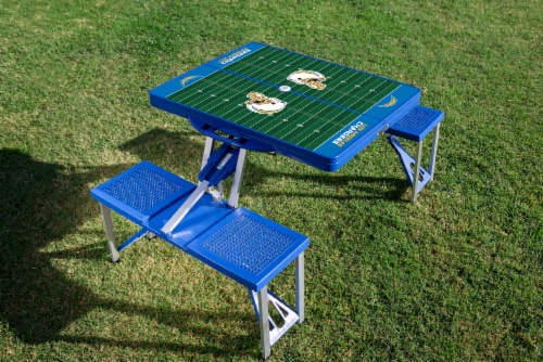 Los Angeles Chargers - Picnic Table Portable Folding Table with Seats Perspective: top