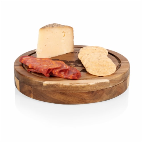 Disney Mickey & Minnie Mouse - Acacia Brie Cheese Cutting Board & Tools Set, Acacia Wood Perspective: top