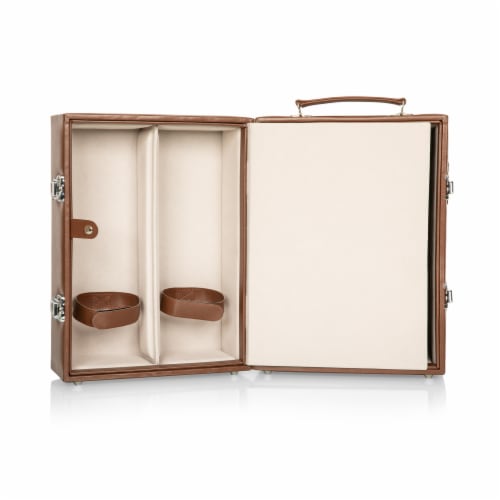 Manhattan Cocktail Case, Mahogany with Tan Accents Perspective: top