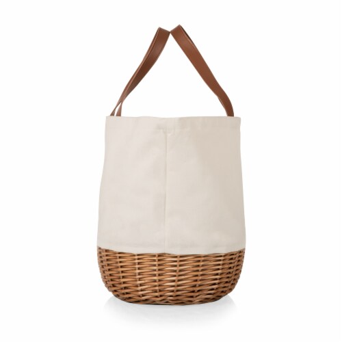 Promenade Picnic Basket, Beige Canvas Perspective: top